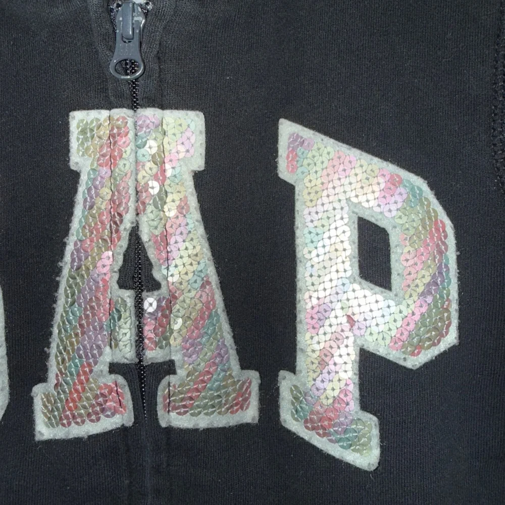 2/$15 GAP Kids Black Hoodie with Iridescent Logo